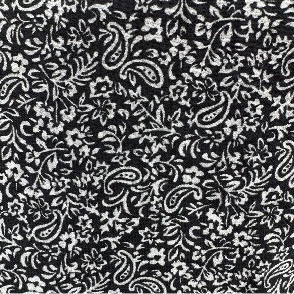 90’s Y2K Style Button Front Paisley Dark Floral Midi Dress S Goth Grunge Black - Picture 2 of 9